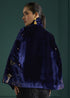 Gold Embroidered Velvet Split Sleeve Jacket